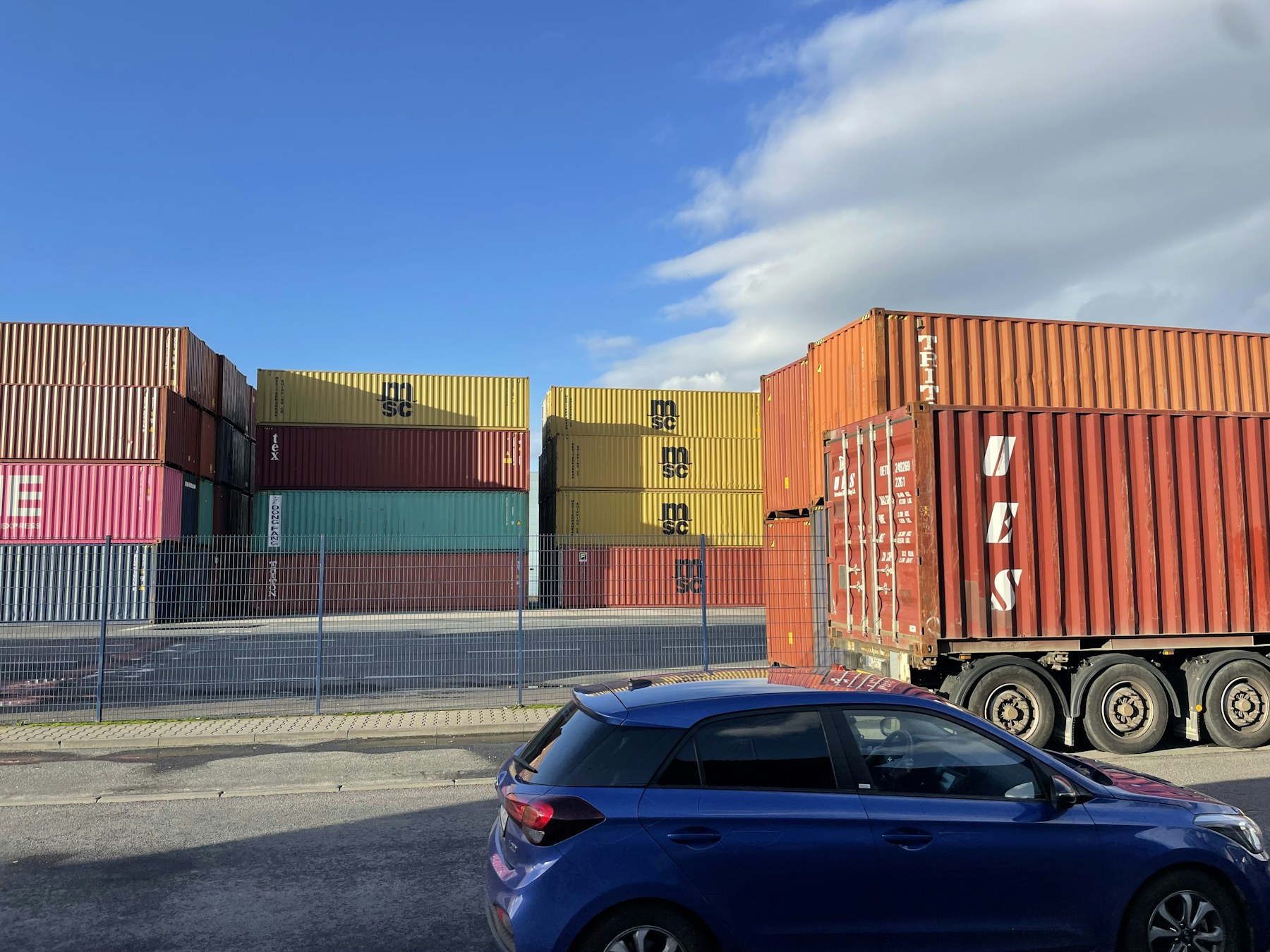 Vehicle and container staging